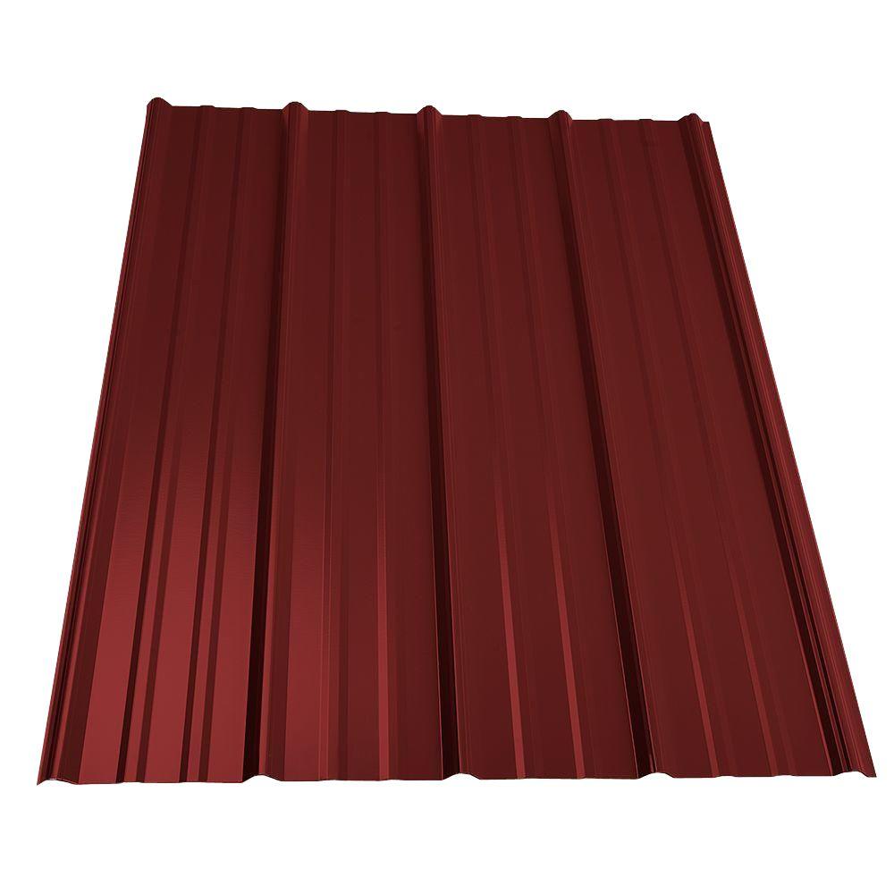 8 ft. Classic Rib Steel Roof Panel in Red