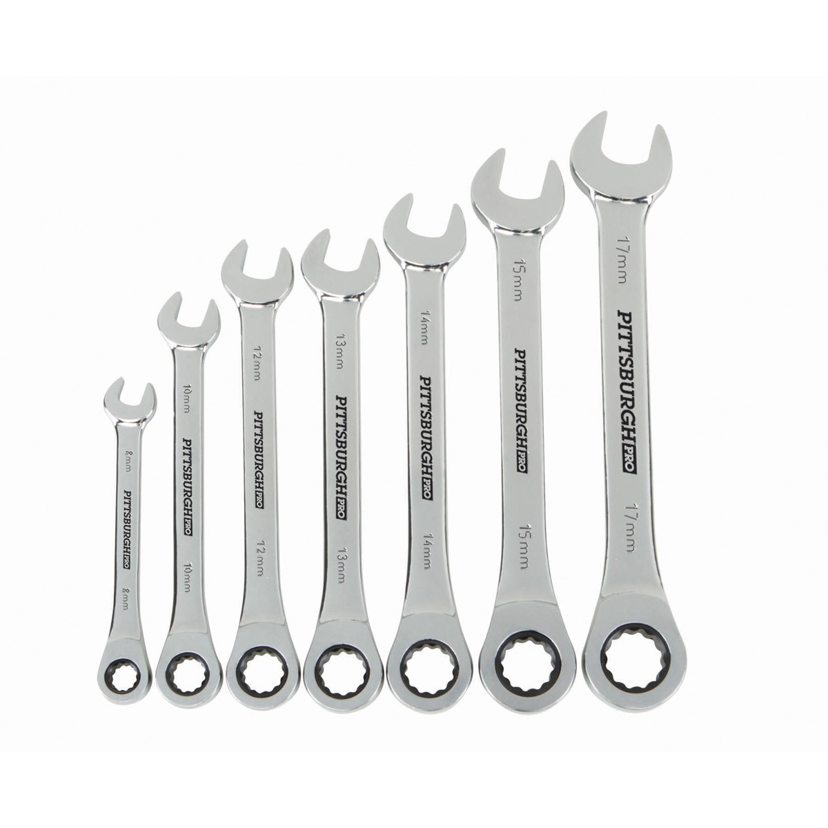 7 Pc Metric Combination Ratcheting Wrench Set